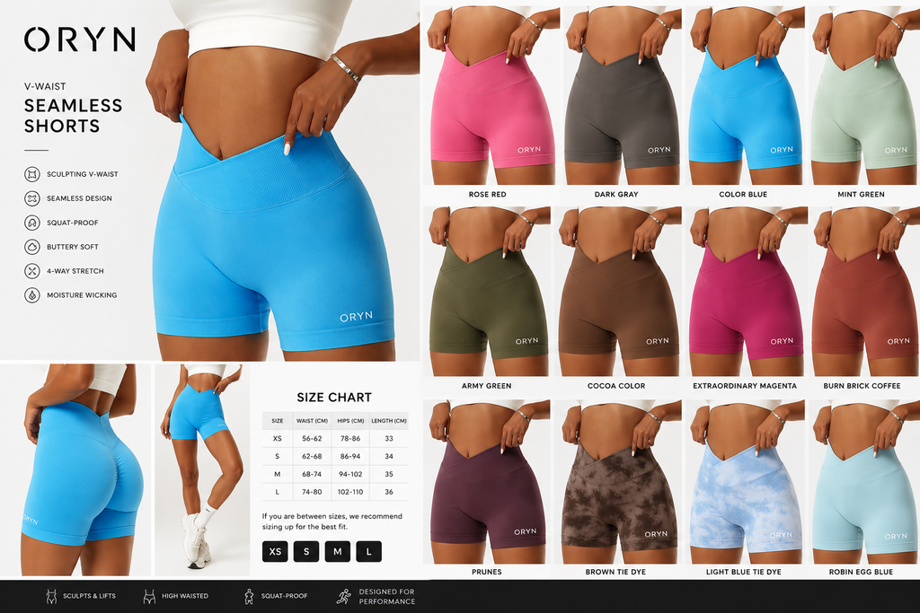 ORYN Sculpt V-Waist Seamless Gym Shorts